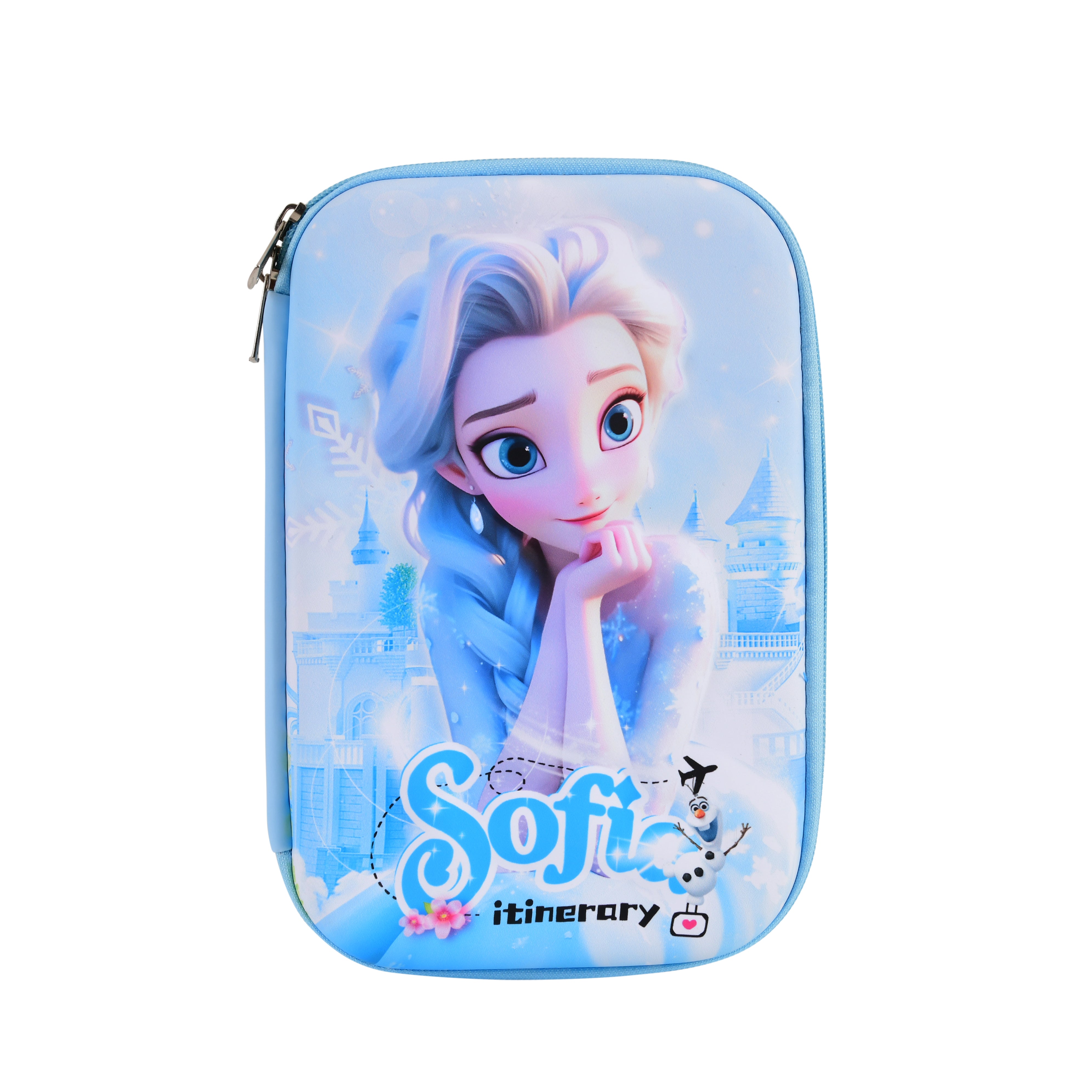 Frozen Elsa Blue Zipper Pencil Case (Blue)