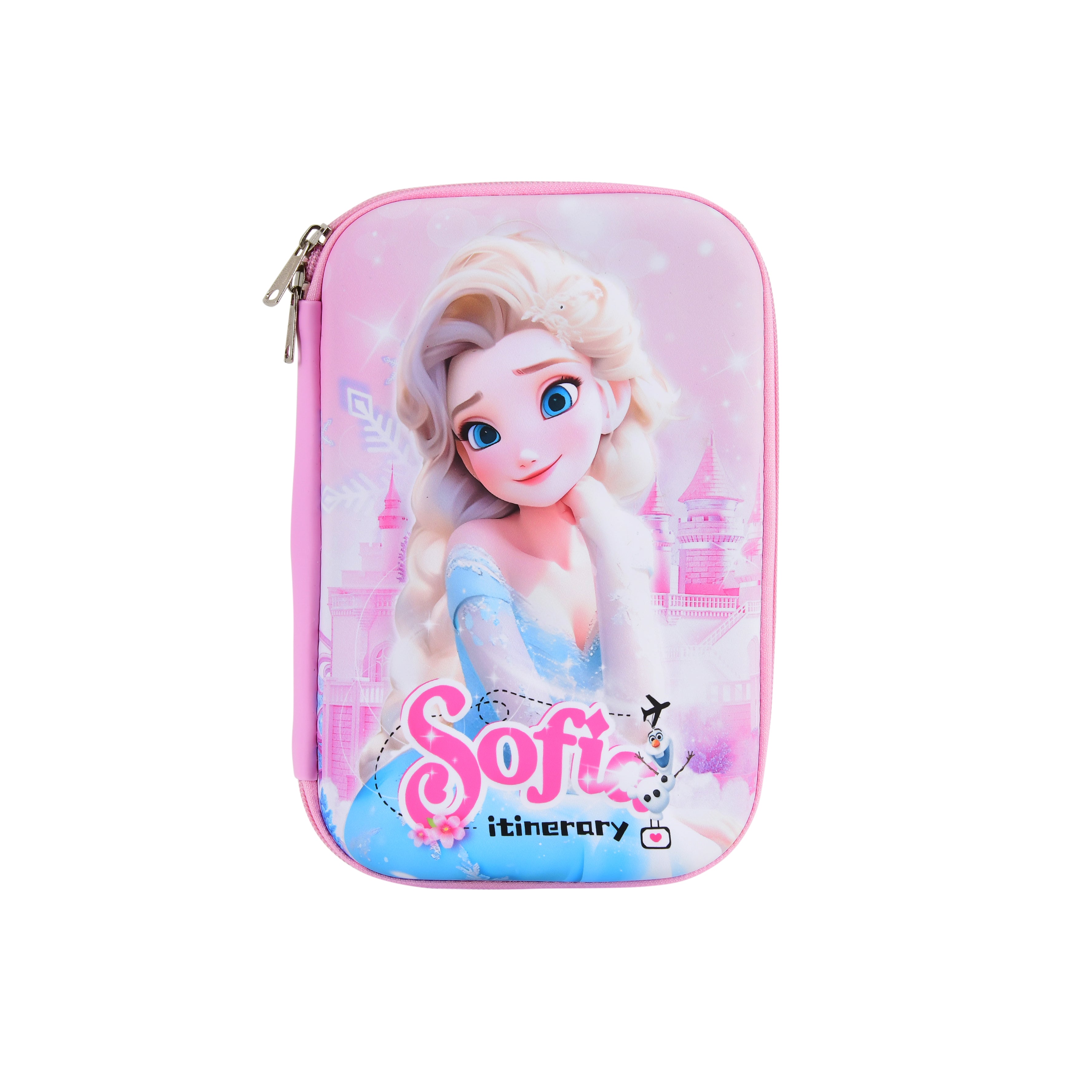 Frozen with this Elsa-Themed Zipper Pencil Case- Pink