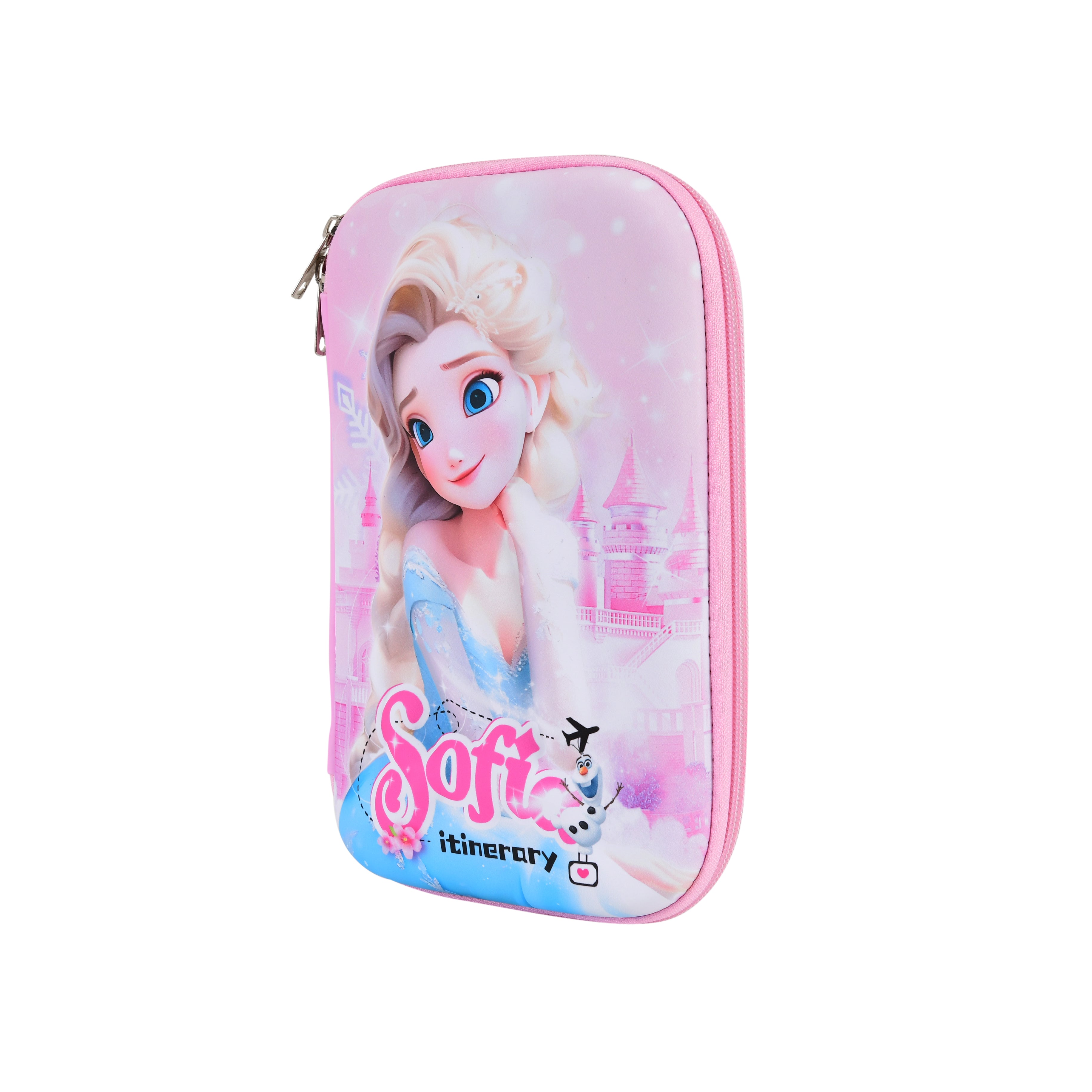 Frozen with this Elsa-Themed Zipper Pencil Case- Pink