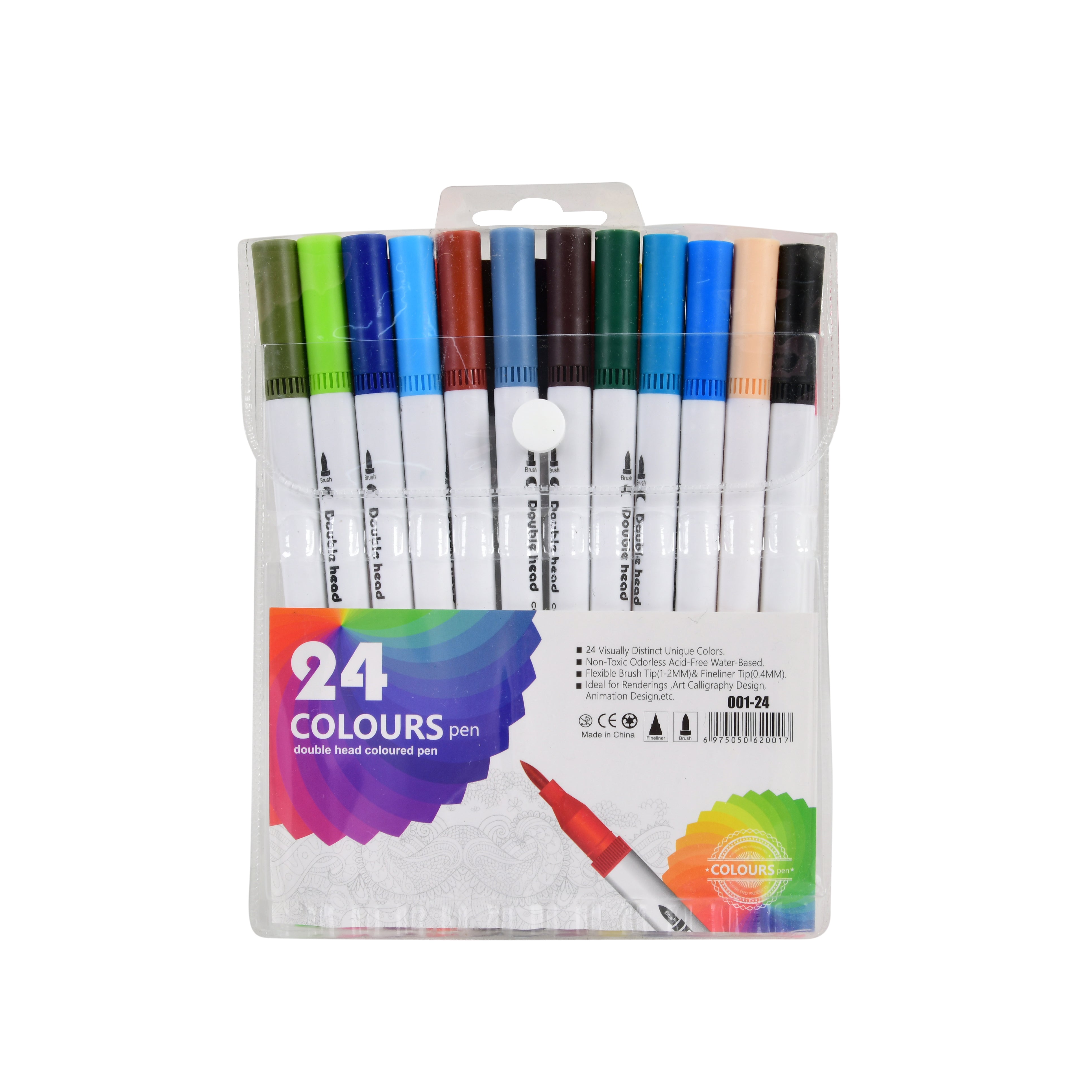 24-Color Sketch Pen Set for Kids – Bright Shades, Smooth Ink, Non-Toxic