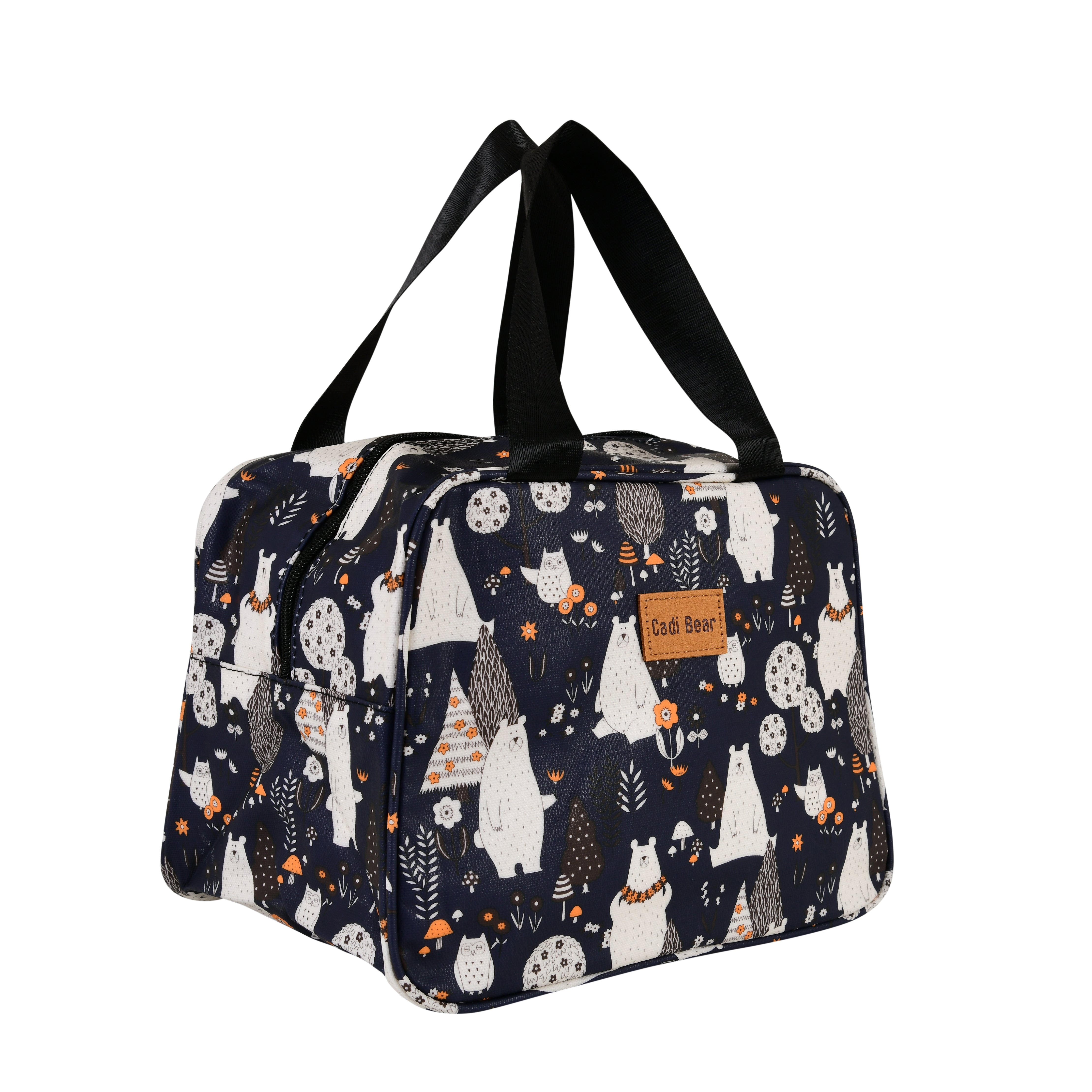 Navy Blue Polar Bear Thermal Insulated Lunch Bag