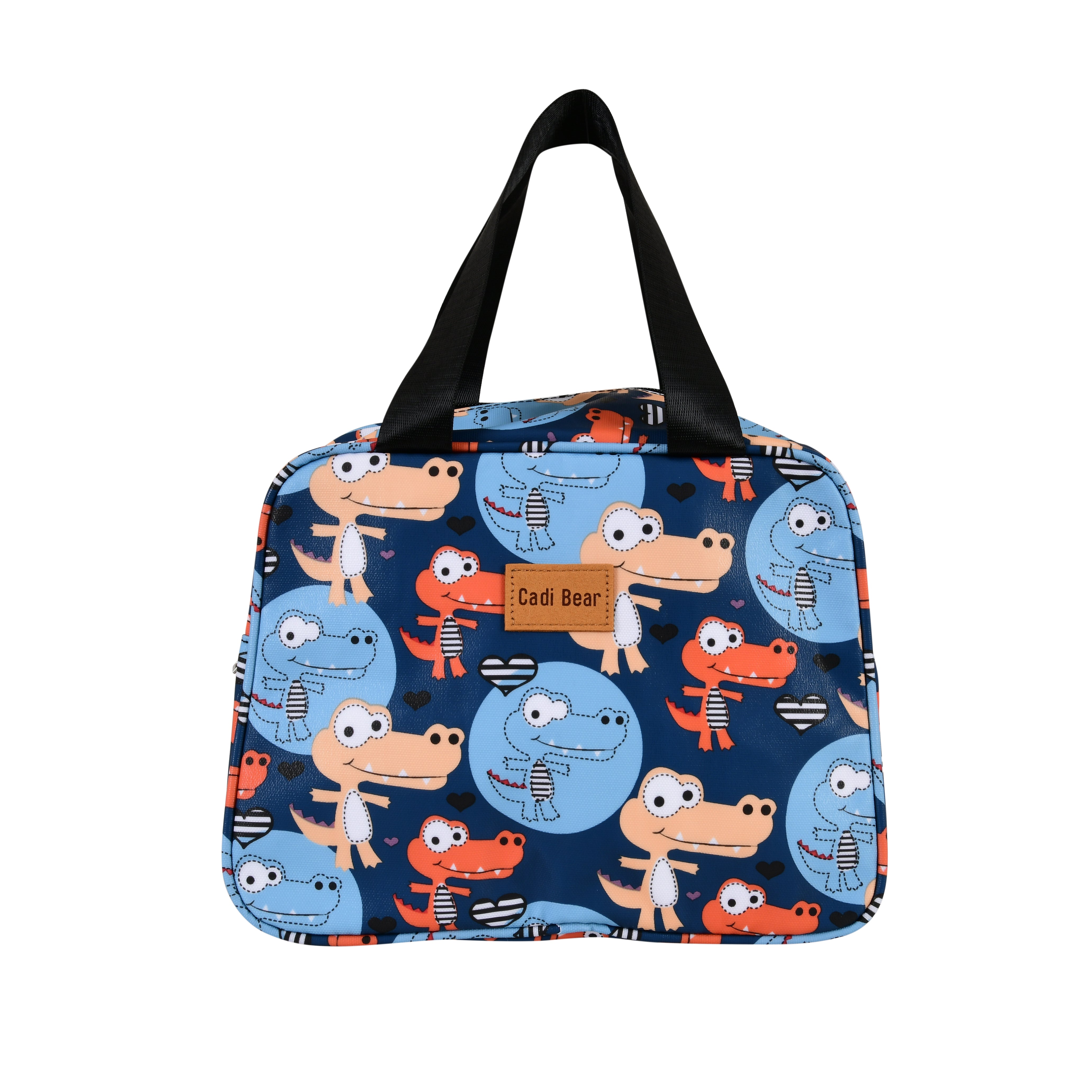 Blue base with multicolor crocodile print-insulated Lunch BAG
