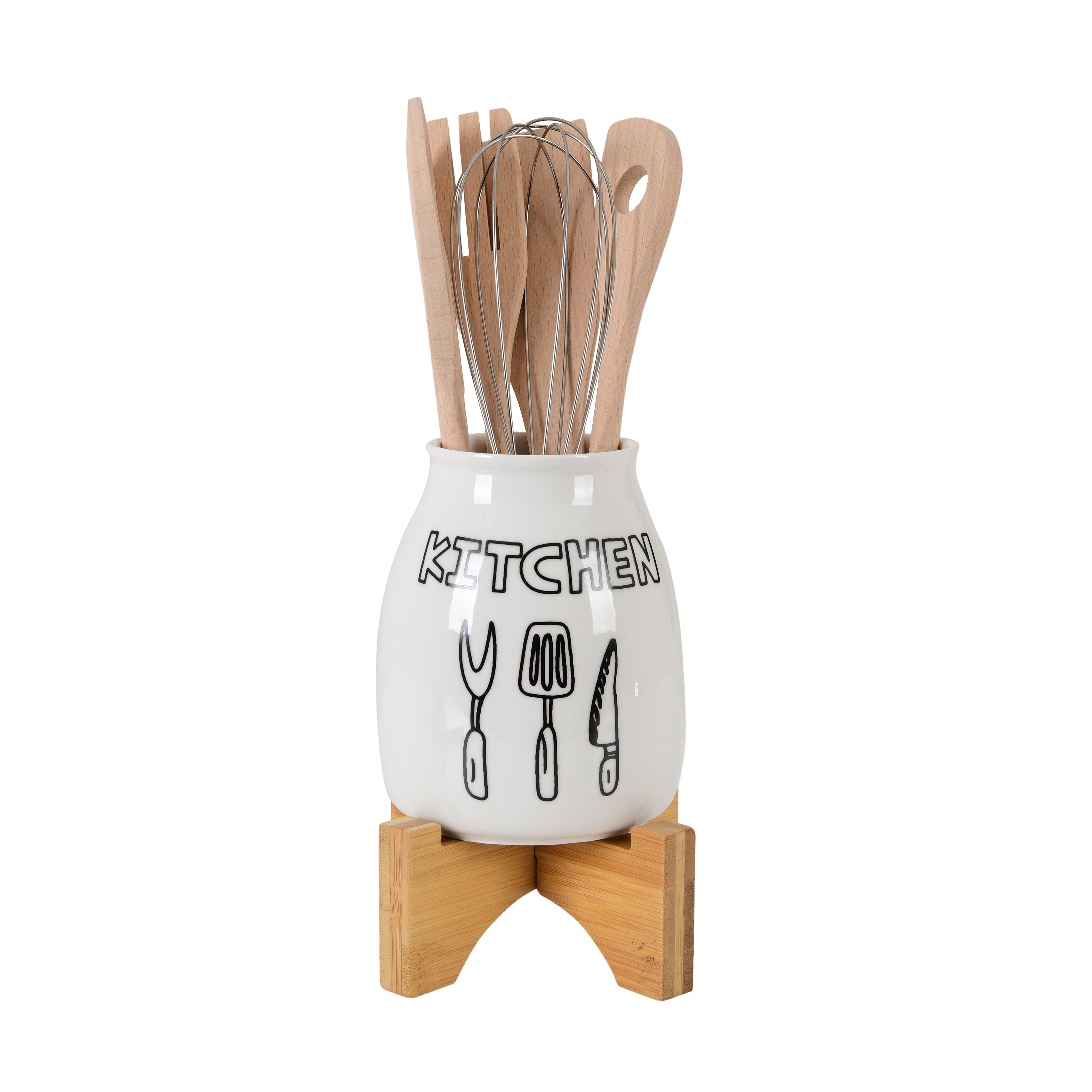 Premium Ceramic Kitchen Utensil Holder Combo