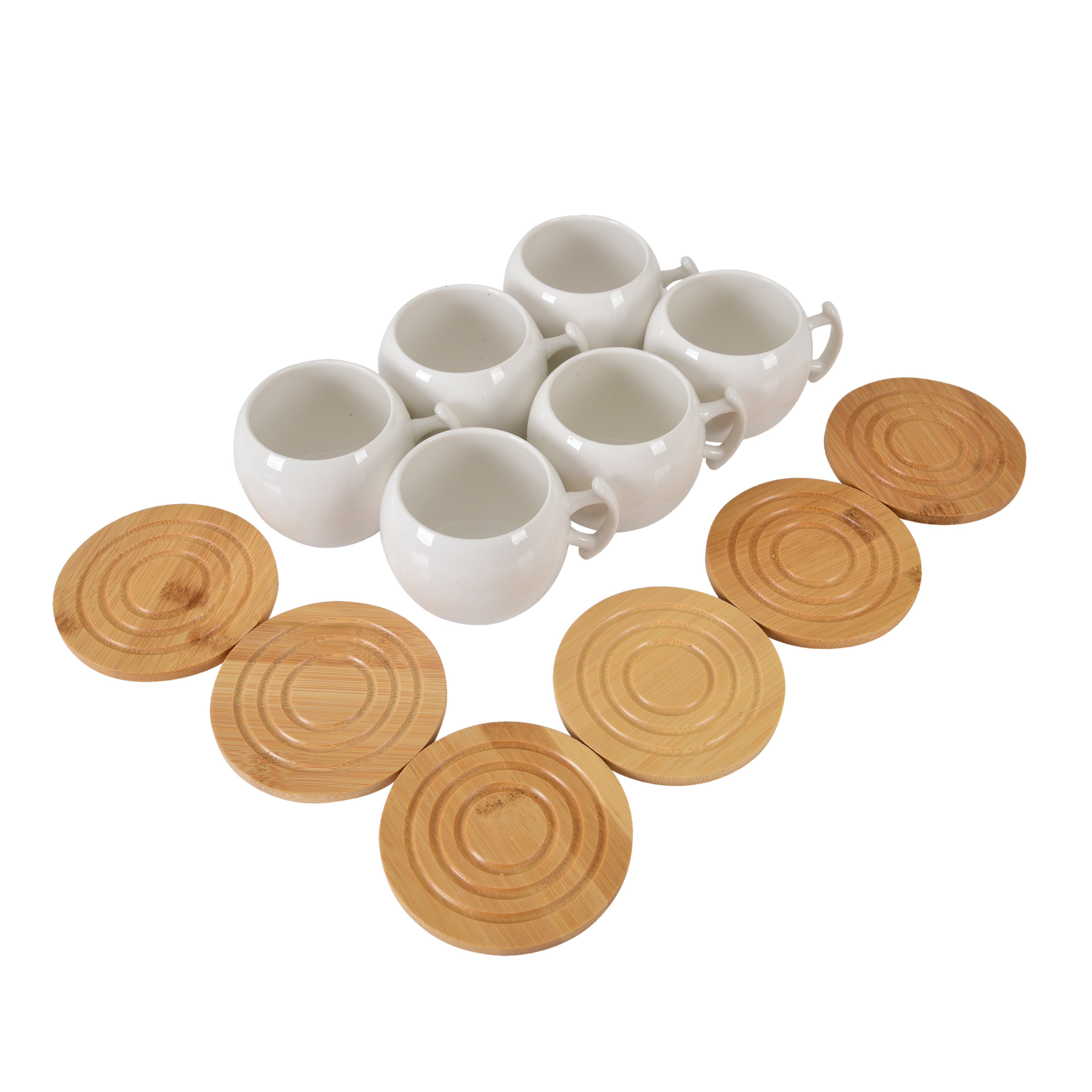 Modern White Ceramic Coffee Cup Set