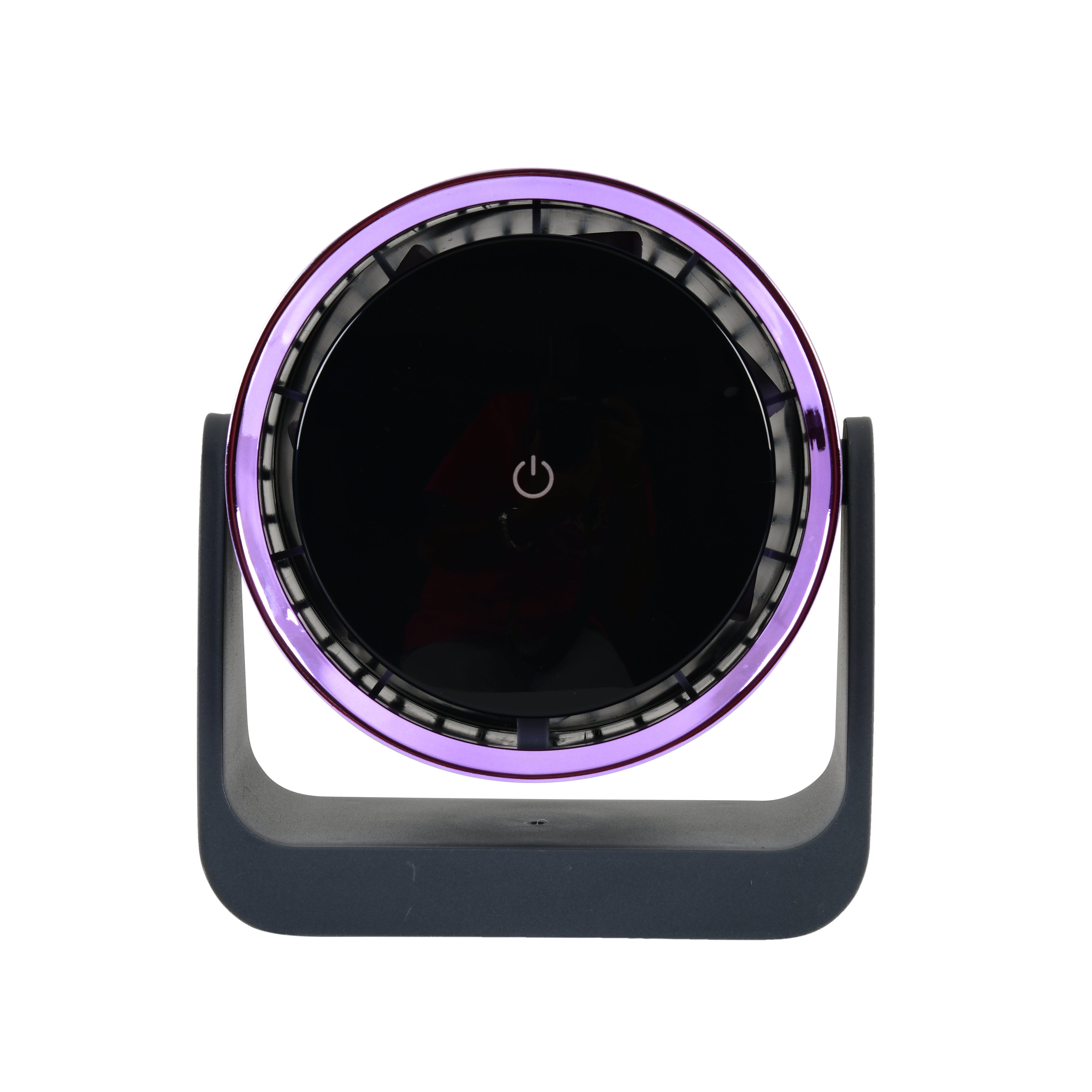 Electric Touch Table Fan (Grey-Black with Purple Ring)