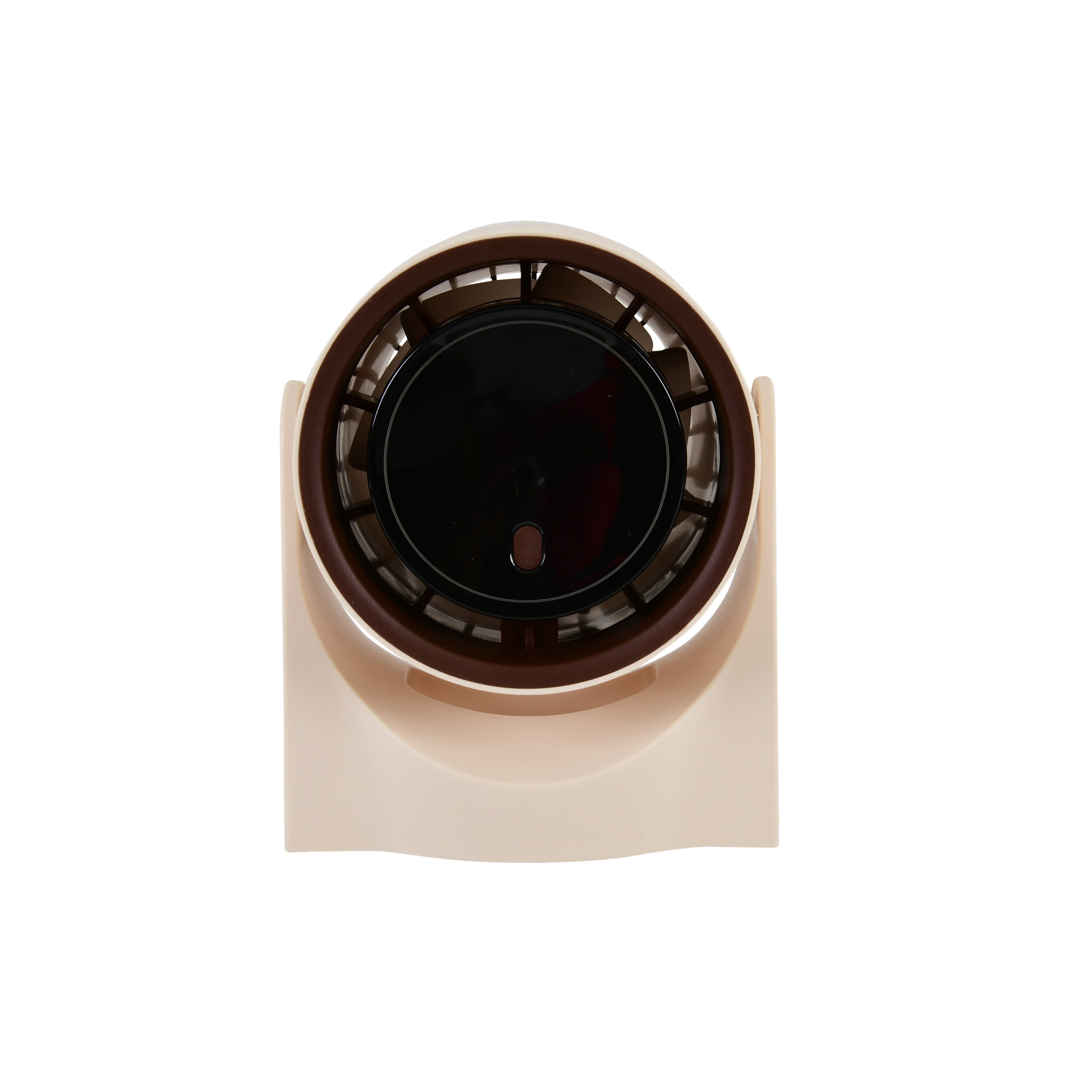 Electric Table Fan (Beige with Brown Ring)