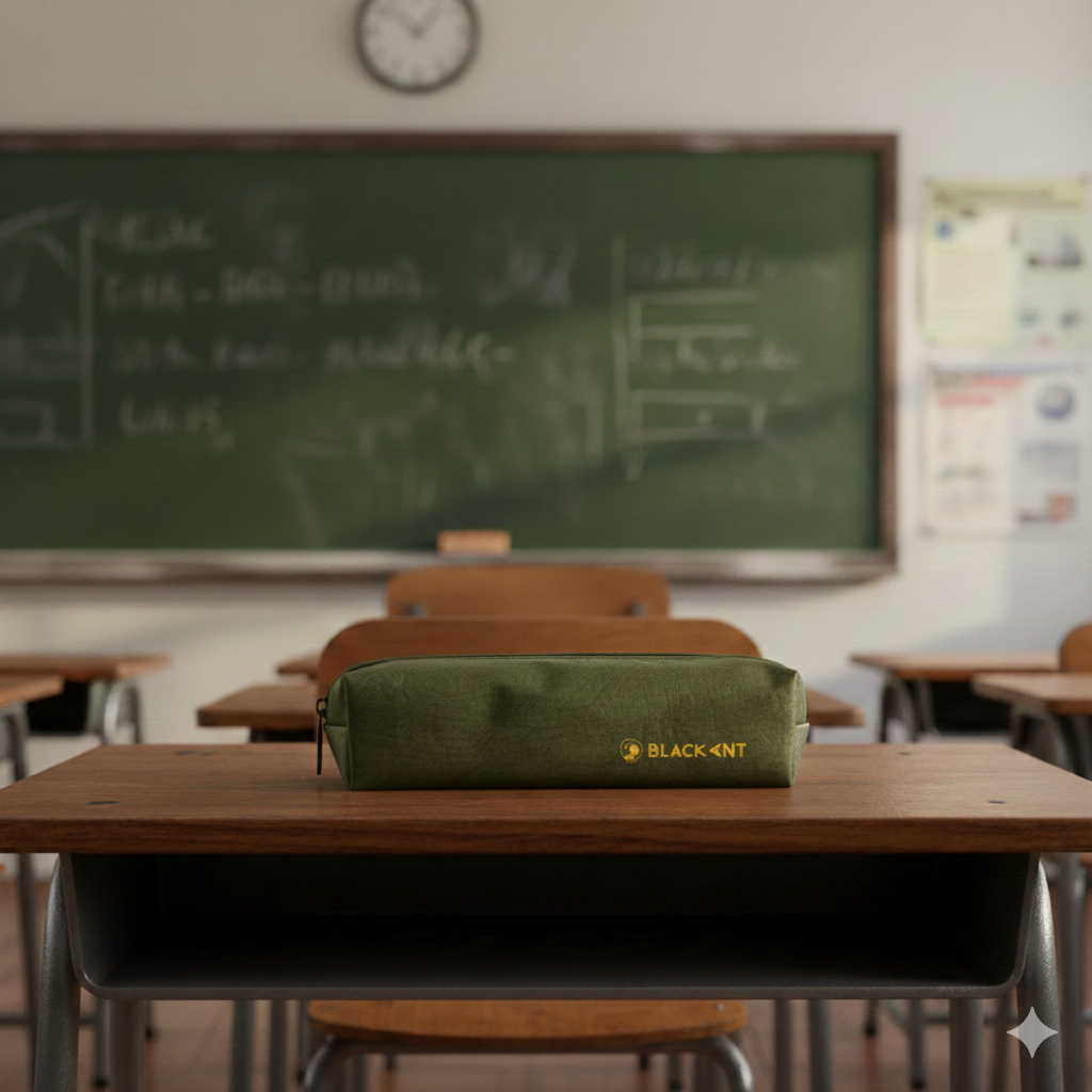 Crushed Paper look Pen/Pencil Pouch- Basic and Classy Olive Green