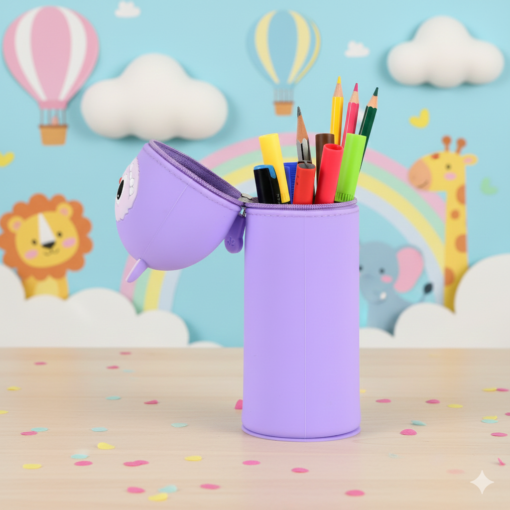 Playful Trendy Labubu Vacuum Sucktion pen/pencil pouch-Purple