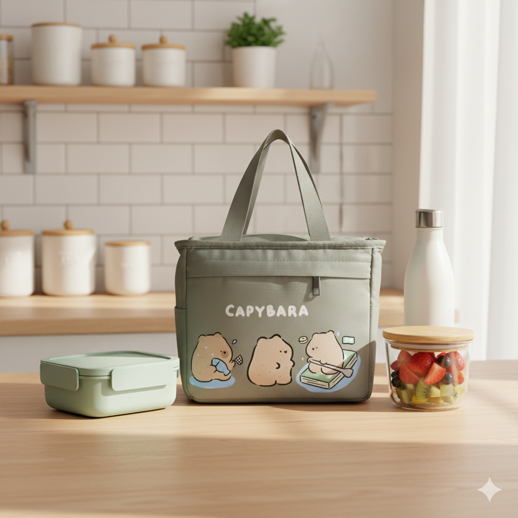 Capybara Lunch Bag (Sage Green)