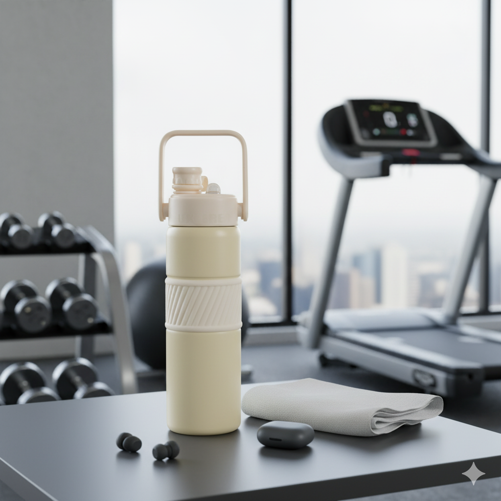 Grip & Go Bottle- Stainless Steel (Cream)
