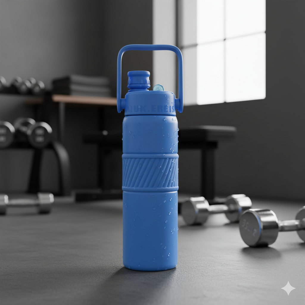 Grip & Go Bottle- Stainless Steel (Blue)