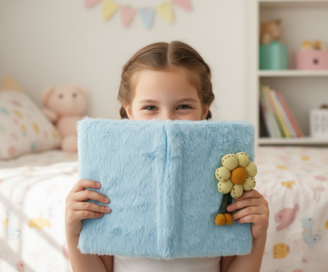 Cute Plush Daisy Furry Diary – Sky Blue