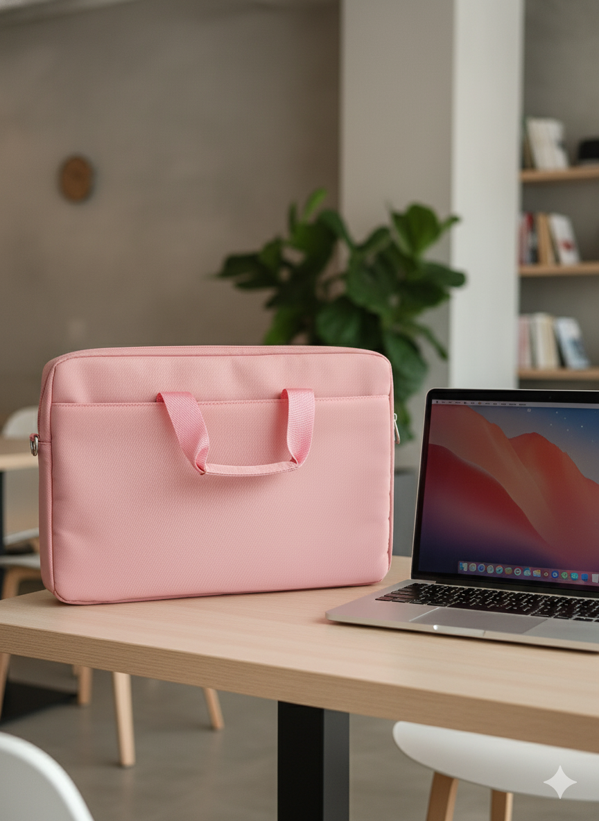 Classic Laptop Bag – Soft Pink