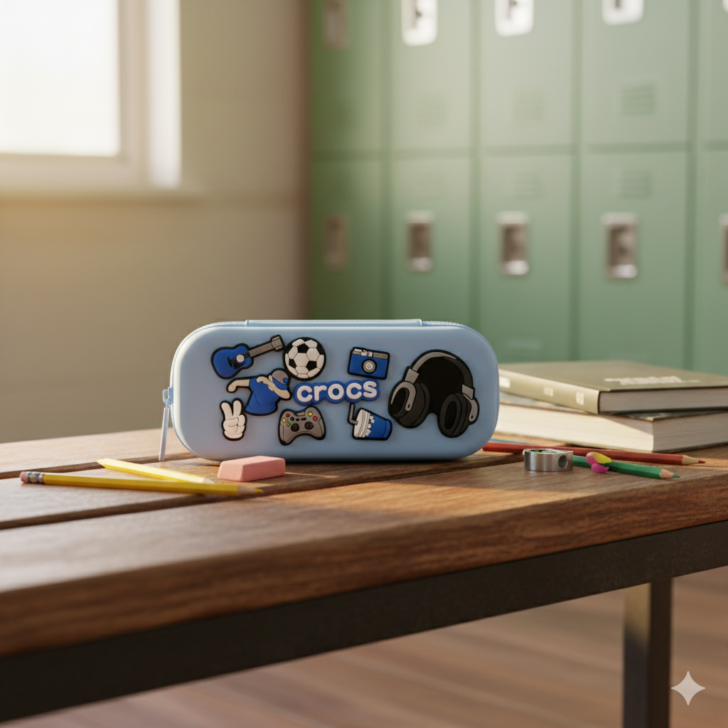 DIY Music & Sports-Themed Pencil Box (Light Blue)