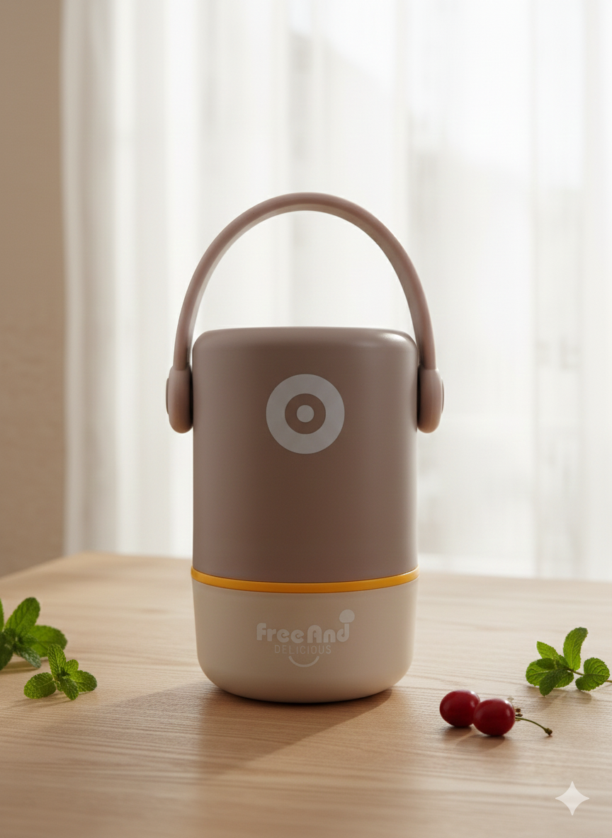 Dual Compartment Stainless Steel Lunch Box (Taupe Grey)