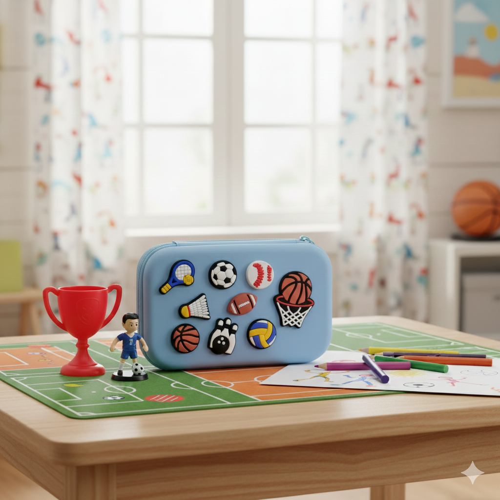 DIY Sports-Themed Pencil Box (Lightblue)