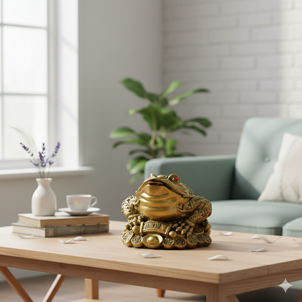 Golden Fortune Frog- For Wealth & prosperity- Big Size