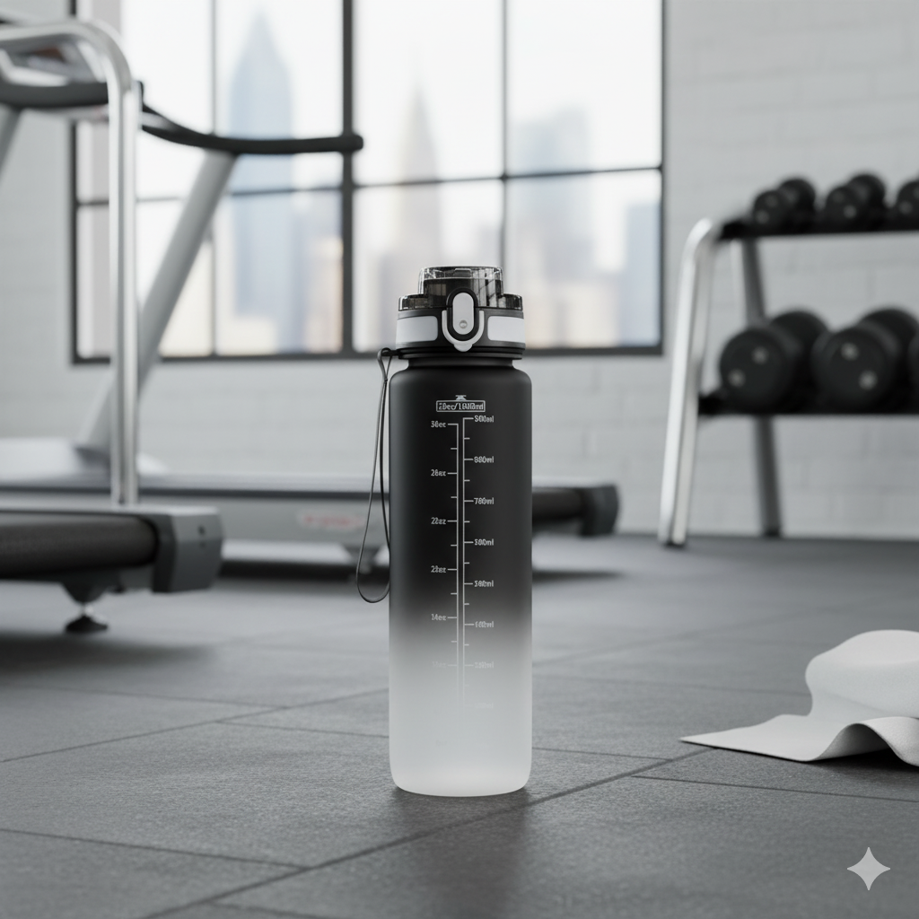 Fitness Water Bottle (Black Grey)