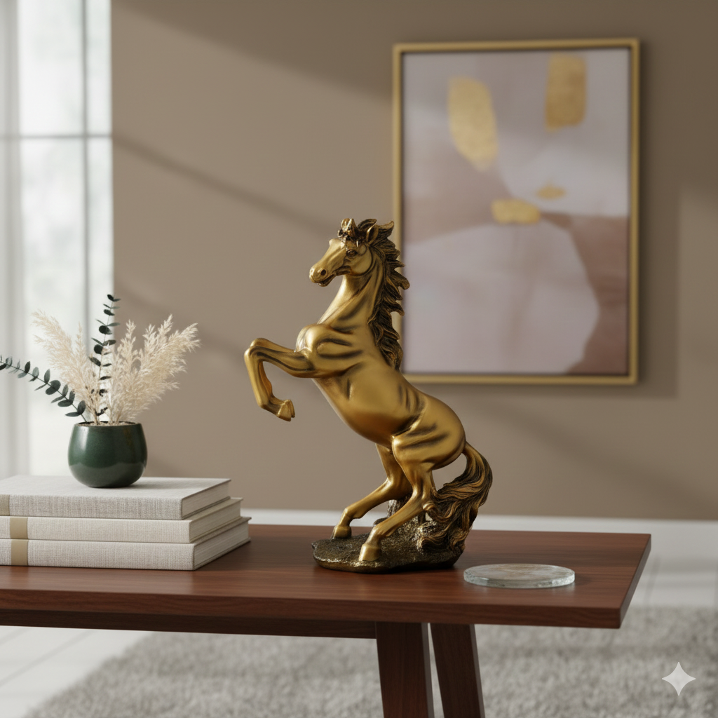 Majestic Golden Horse Figurine