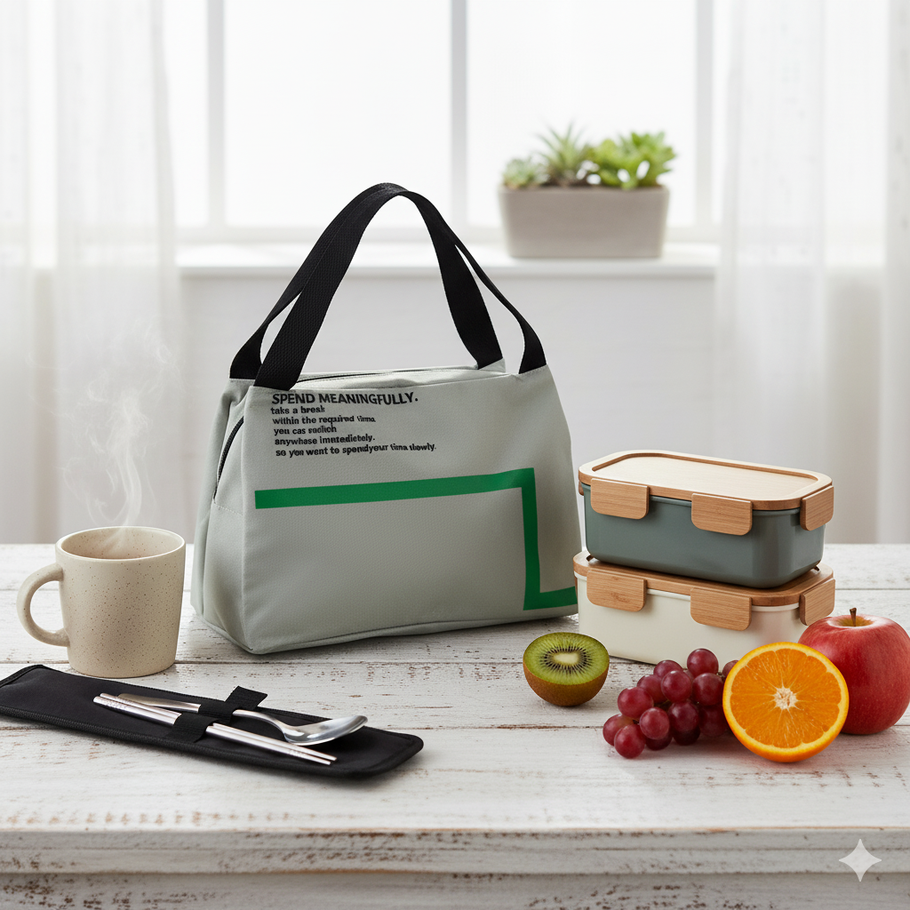 Green Thermal Insulated Lunch Bag