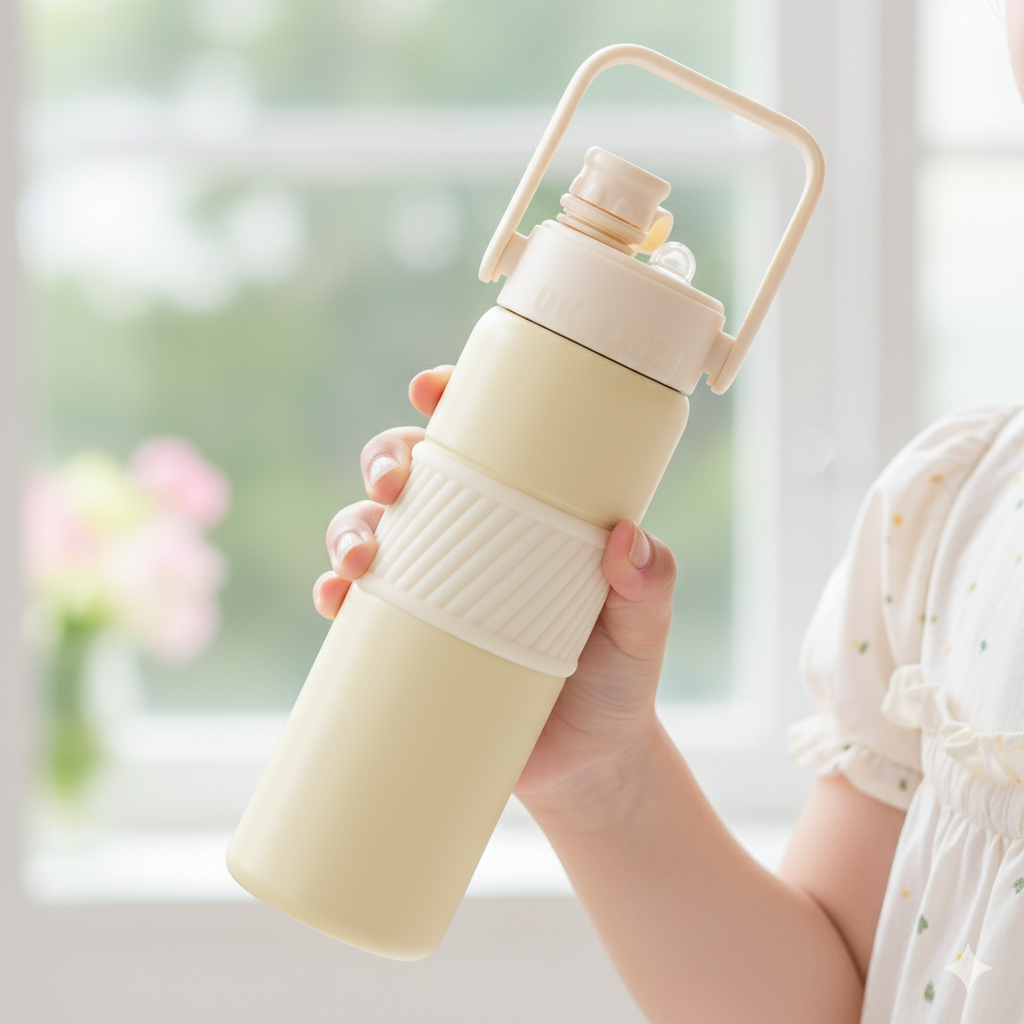 Grip & Go Bottle- Stainless Steel (Cream)