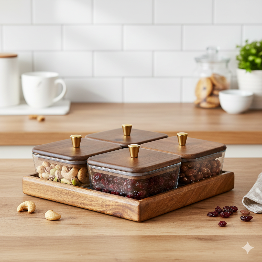 Dry Fruit Tray- Airtight (4-Set)