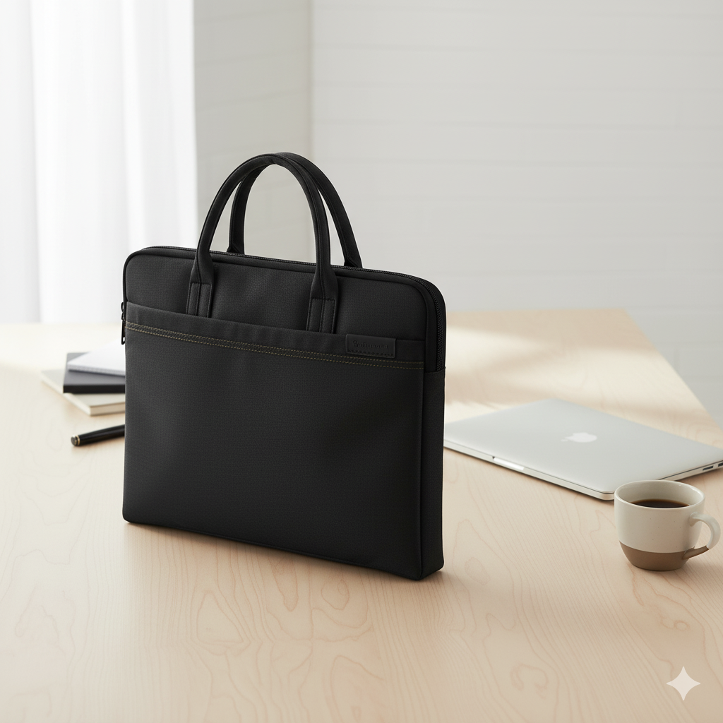 Trendy Laptop bag with a blurry effect (Black)