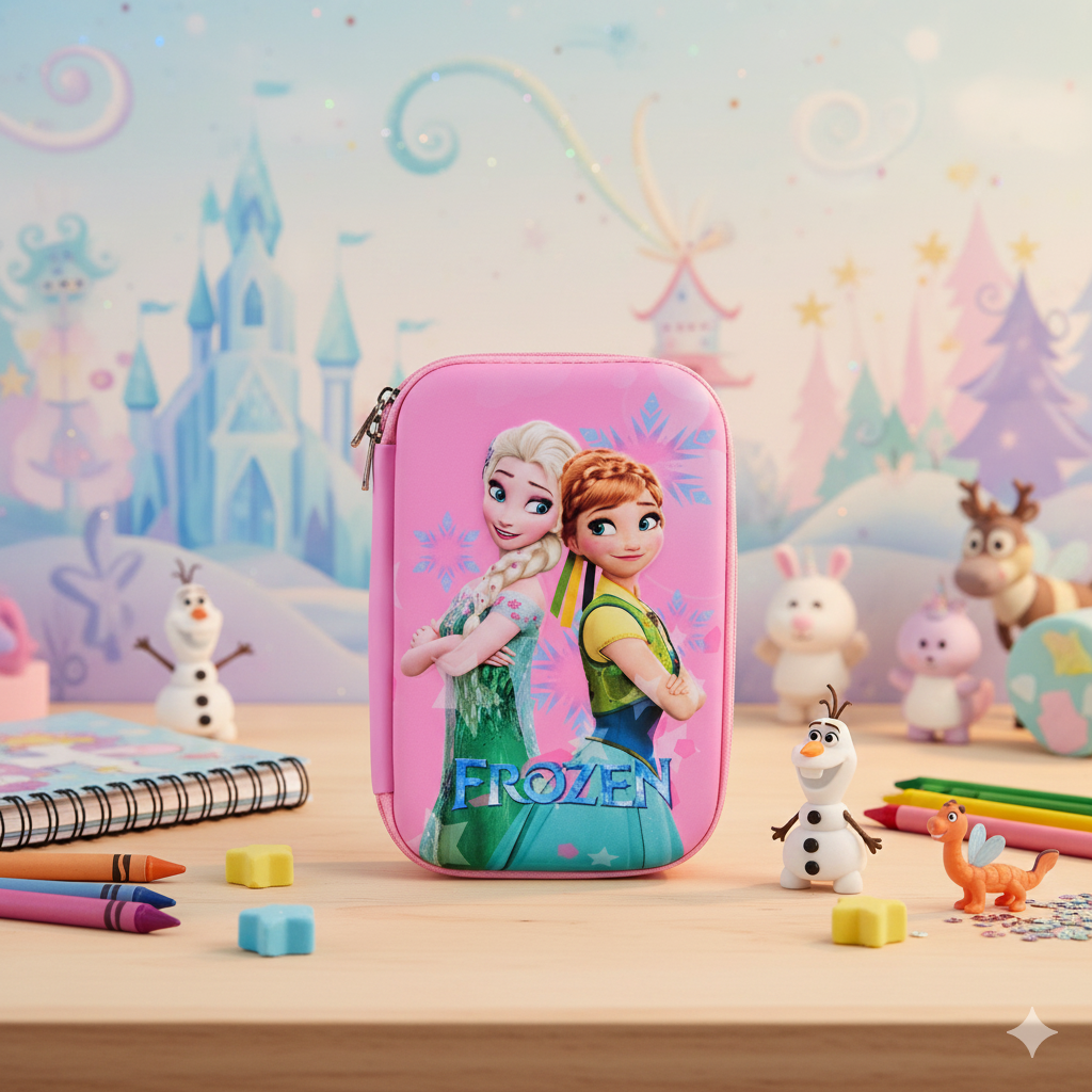 Frozen with this Elsa-Themed Zipper Pencil Case (Pink)
