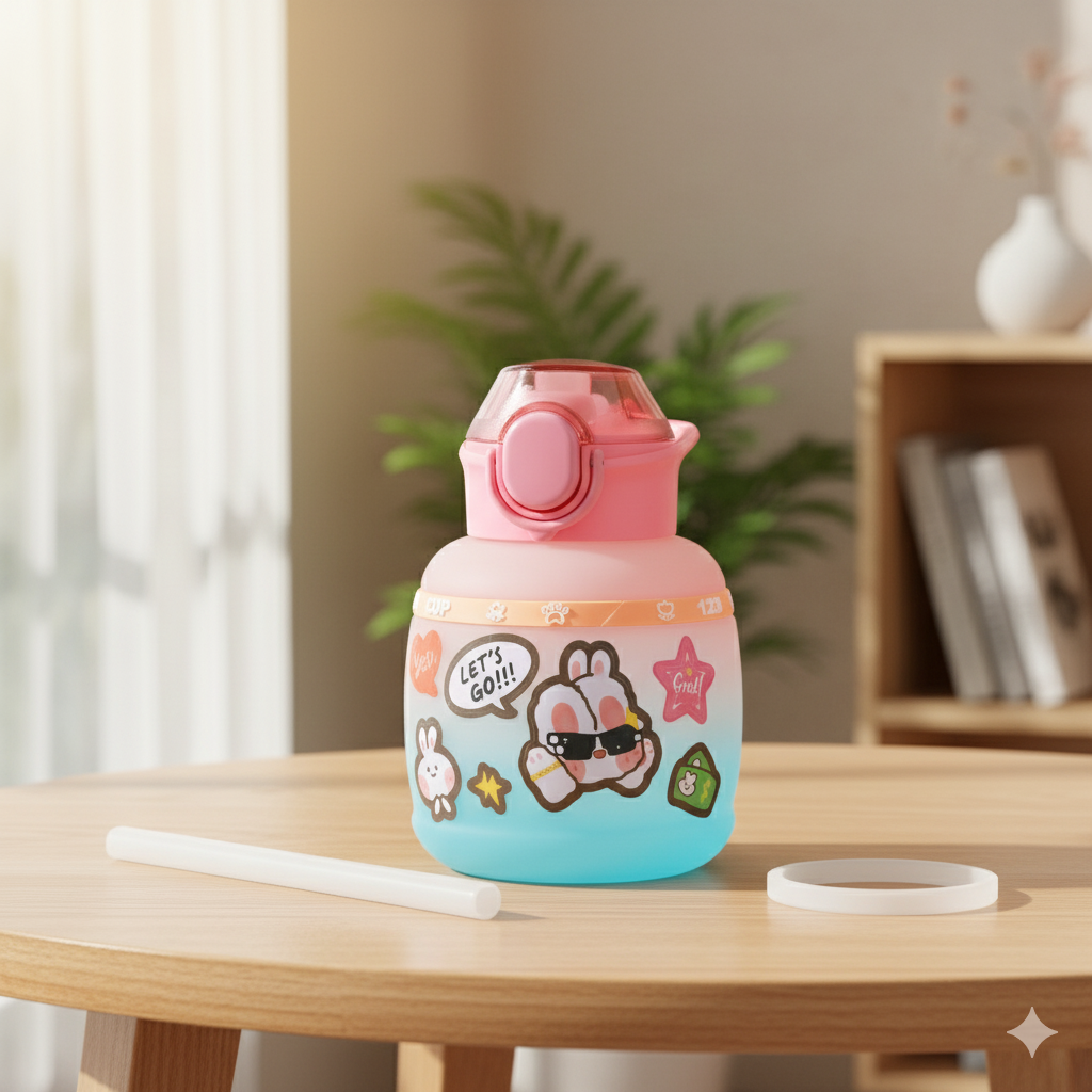 Kids DIY Bottle- 600 ml (Pink Blue)