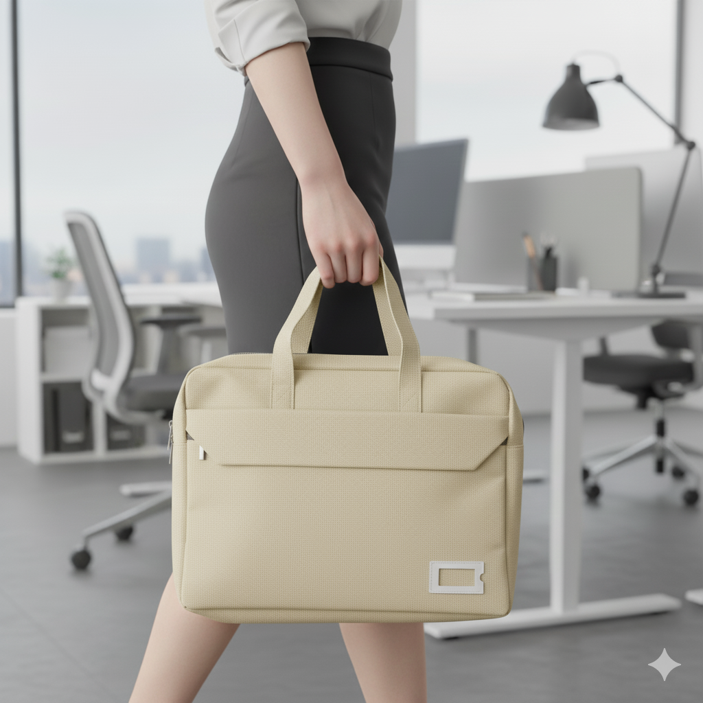 Trendy mini Laptop Bag (Beige)