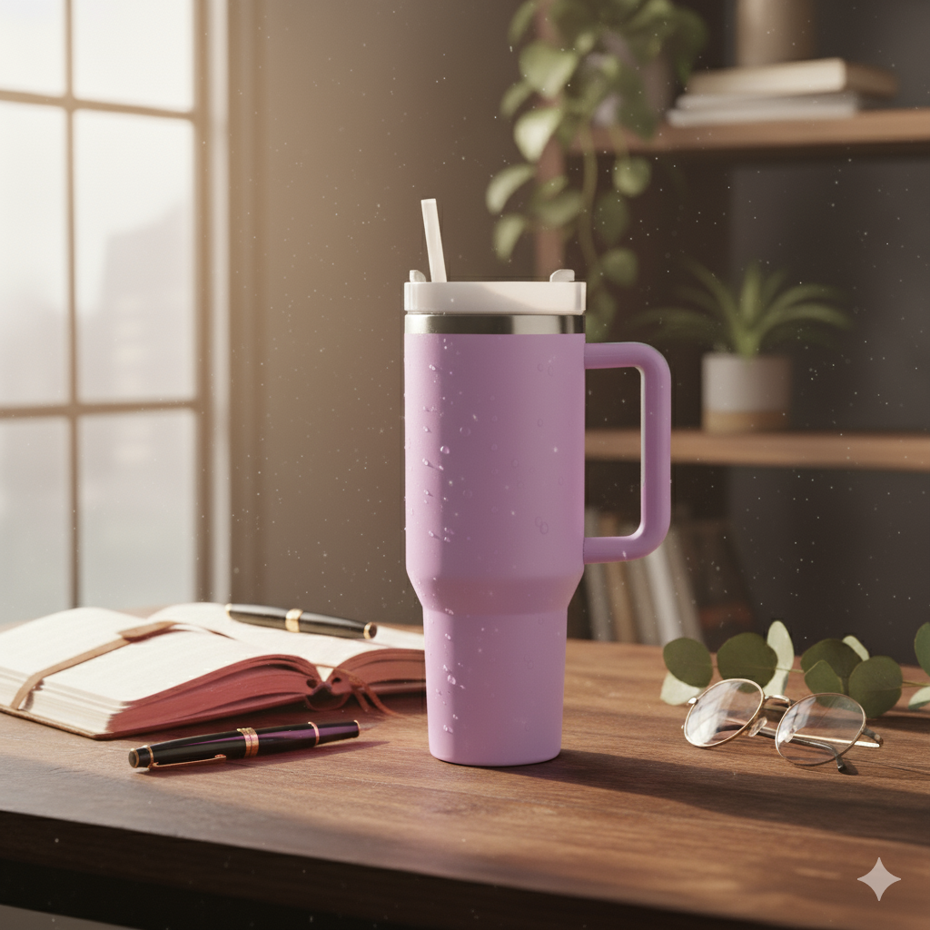 Stainless Steel Vacuum Insulated Tumbler With Lavendar Colour - 1200ml
