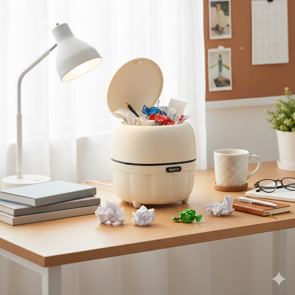 Premium Multi-Purpose Storage Box with Lid (Cream White with Black Accents)