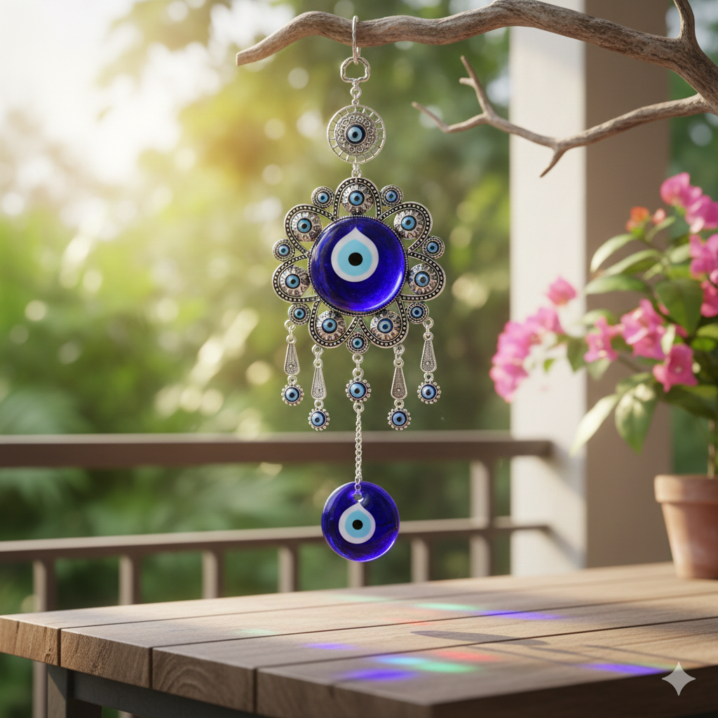 Evil Eye Hanging with Dangling Ornaments