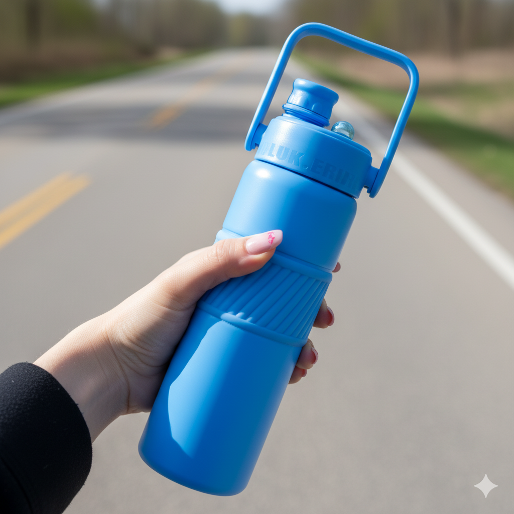 Grip & Go Bottle- Stainless Steel (Blue)