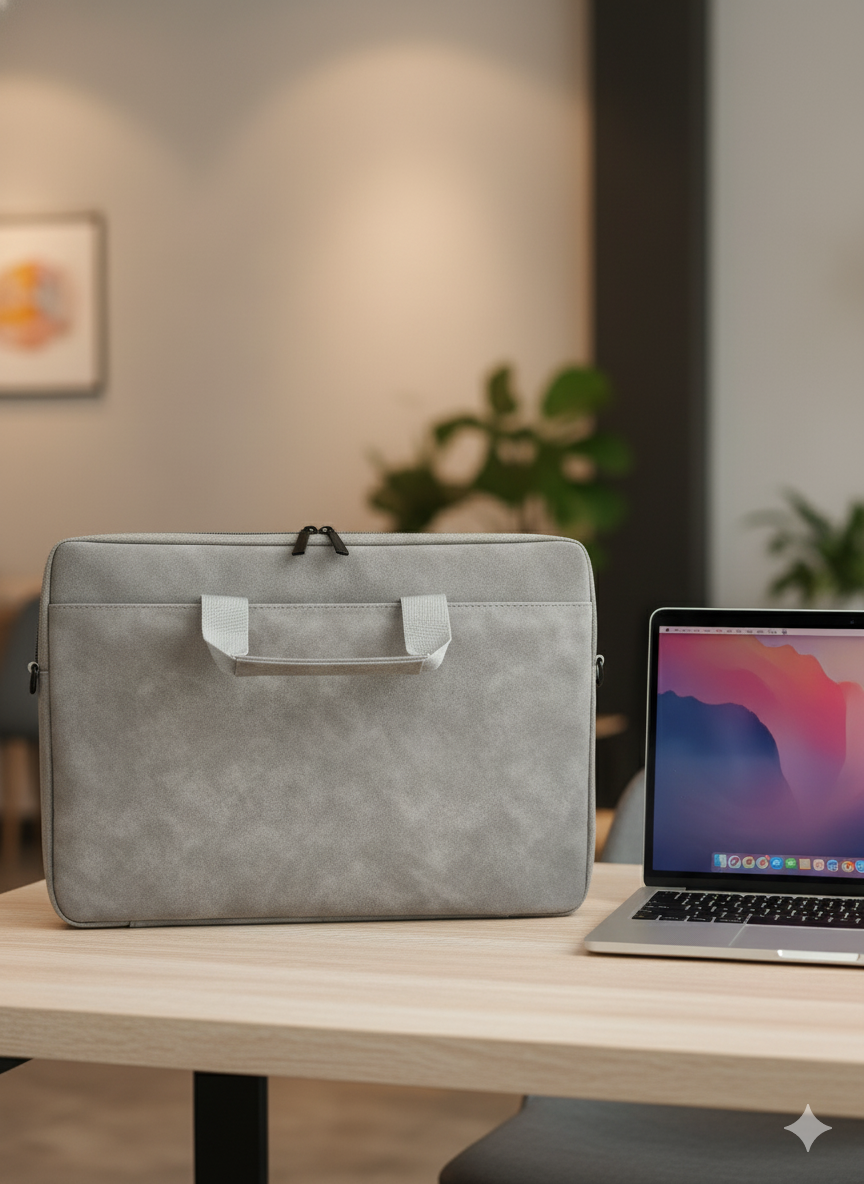 Classic Laptop Bag – Smoke Light Grey