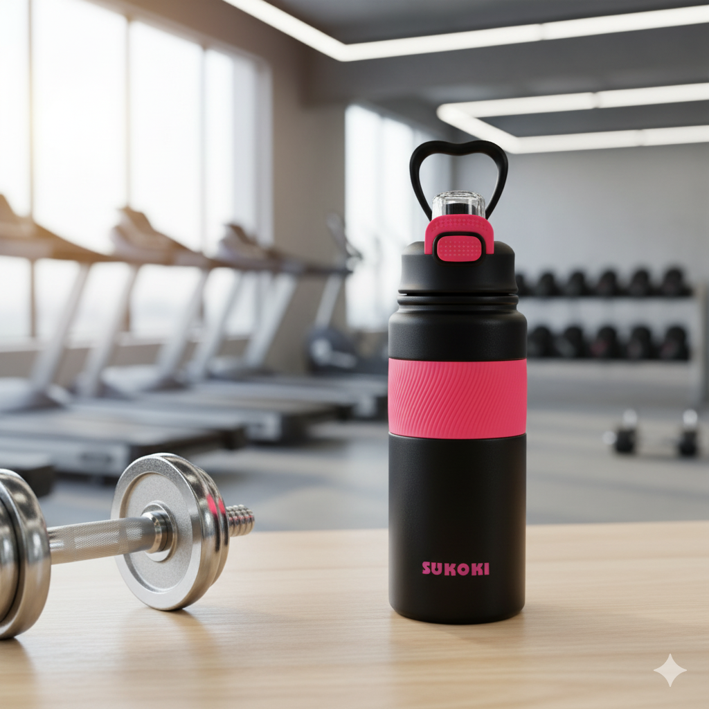 Two Shades Insulated Water Bottle (Black Pink)