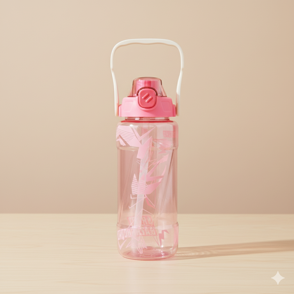 BPA Free plastic bottle- 600ml (Pink)