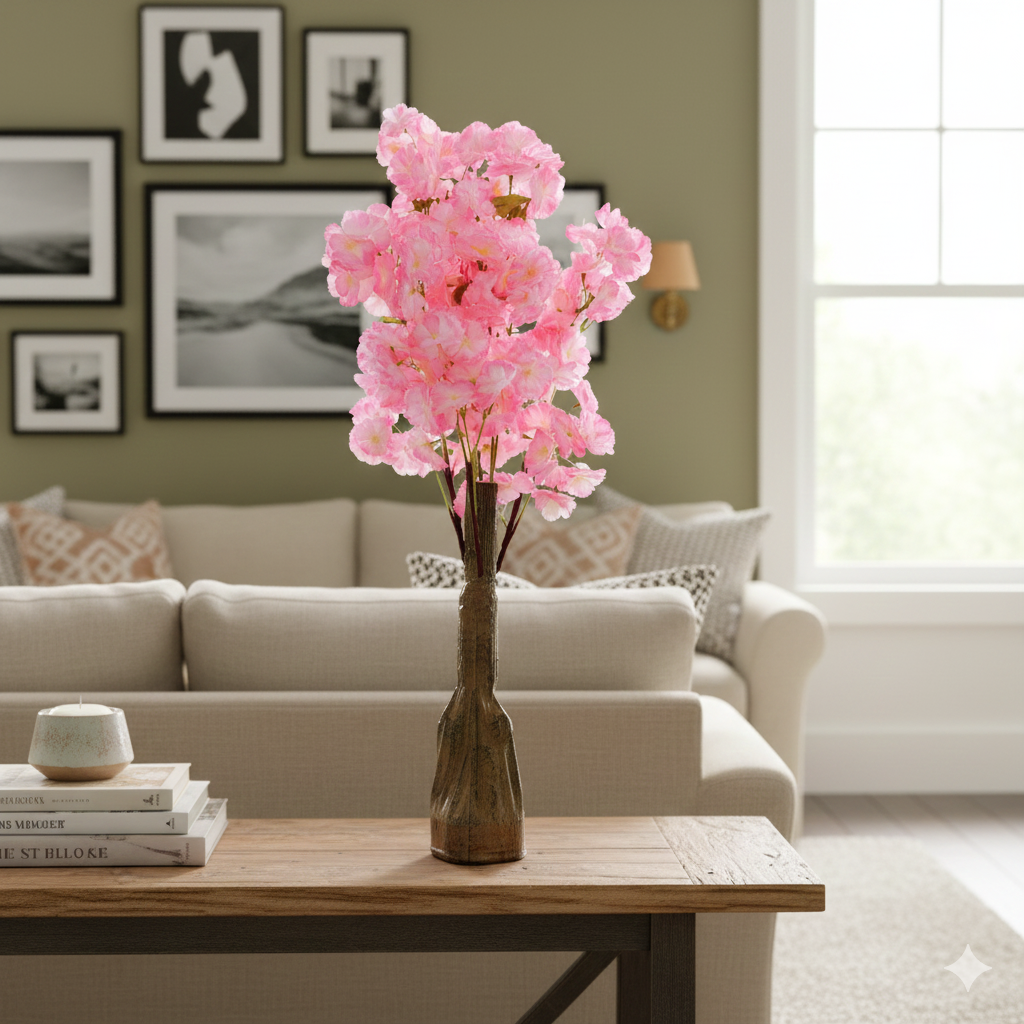 Artificial Planter-Cherry Blossom Pink