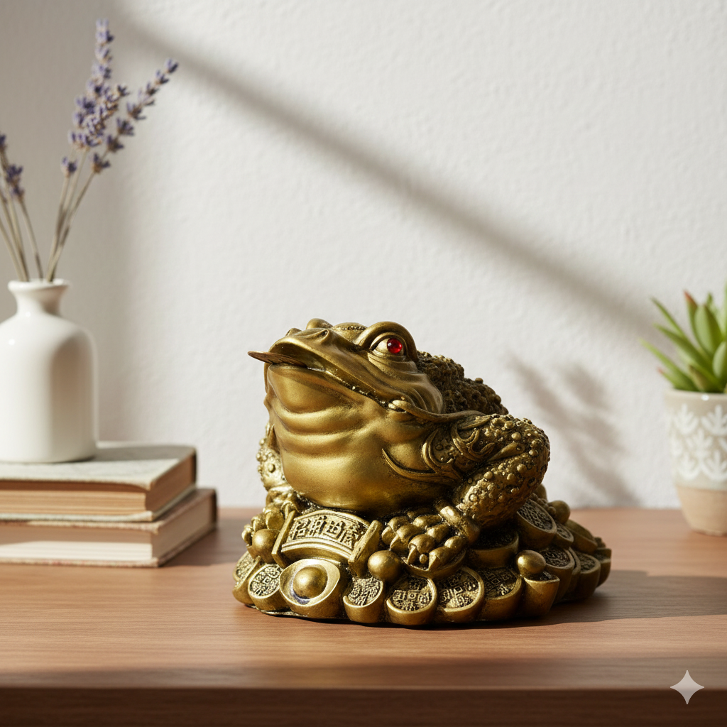 Golden Fortune Frog- For Wealth & prosperity- Big Size