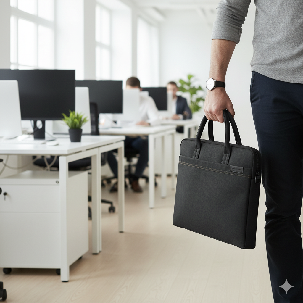 Trendy Laptop bag with a blurry effect (Black)