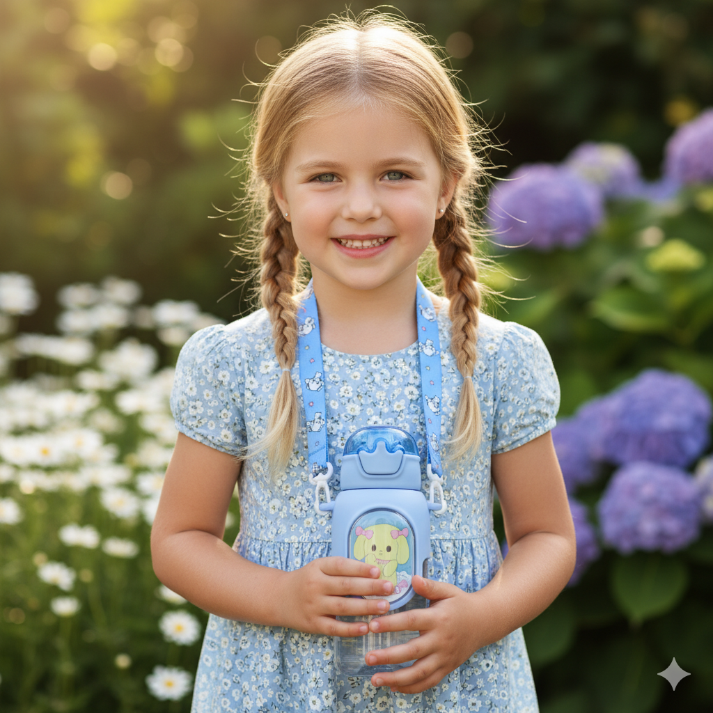 Puppy Kids Water Bottle- 450 ml (Blue)