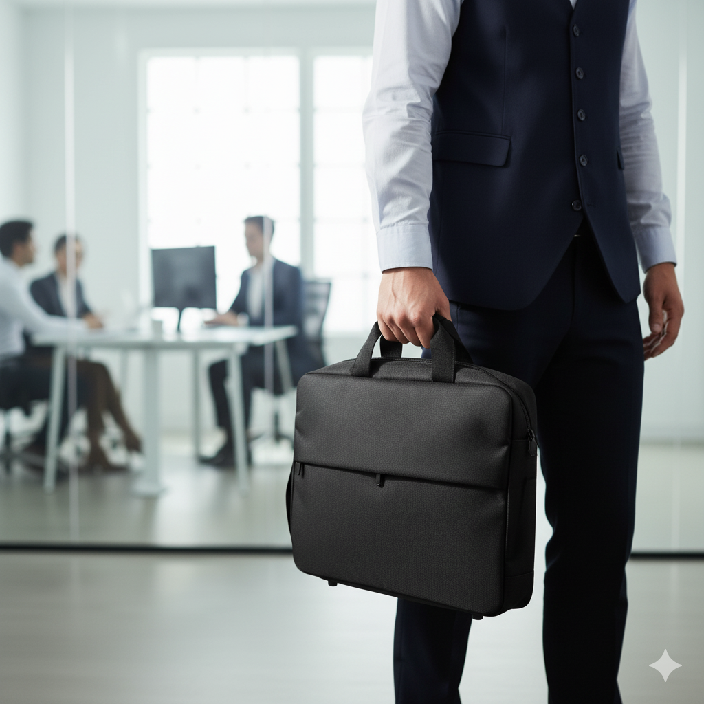 Two Toned Laptop Bag  (Black)