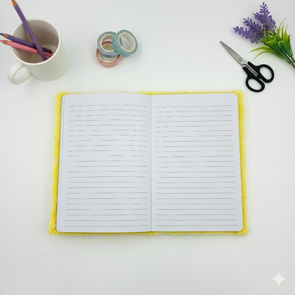 Cute Plush Daisy Furry Diary for Kids – Yellow
