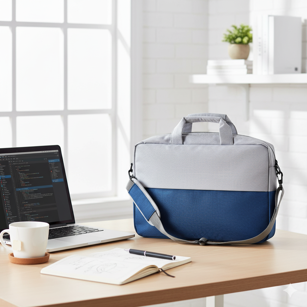 Two Toned Laptop Bag (Blue)