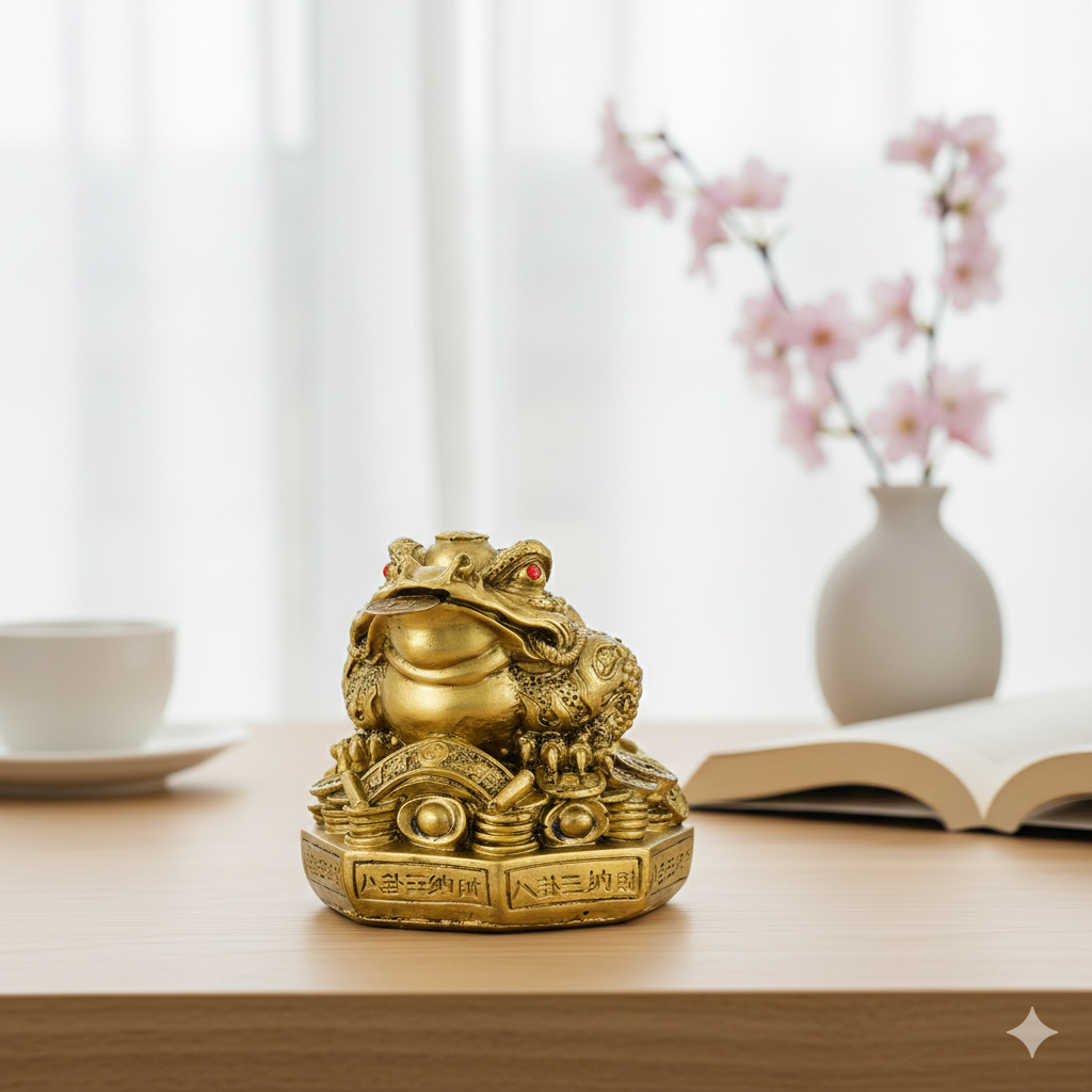 Golden Fortune Frog- For Wealth & prosperity- Small Size