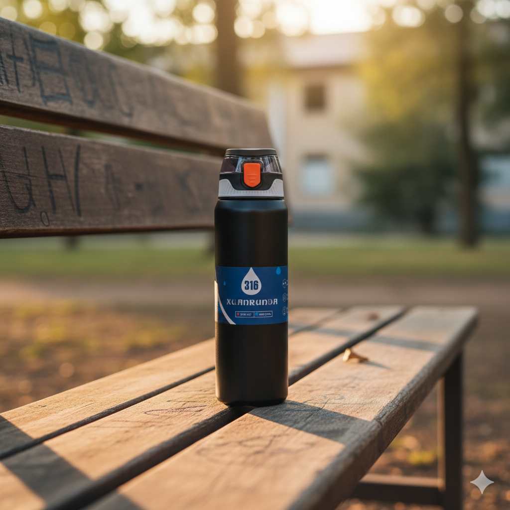 Insulated Sipper Bottle – 1L (Black)