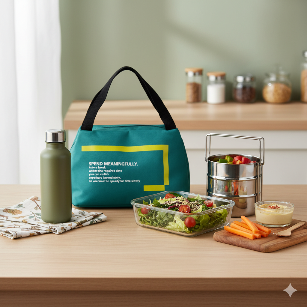 Teal Blue Thermal Insulated Lunch Bag