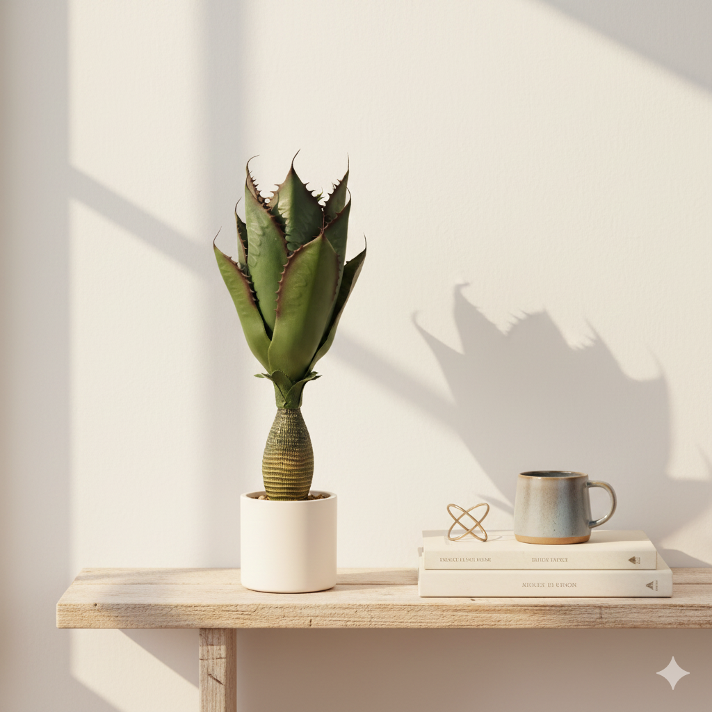 Premium Artificial Agave Plant in White Pot