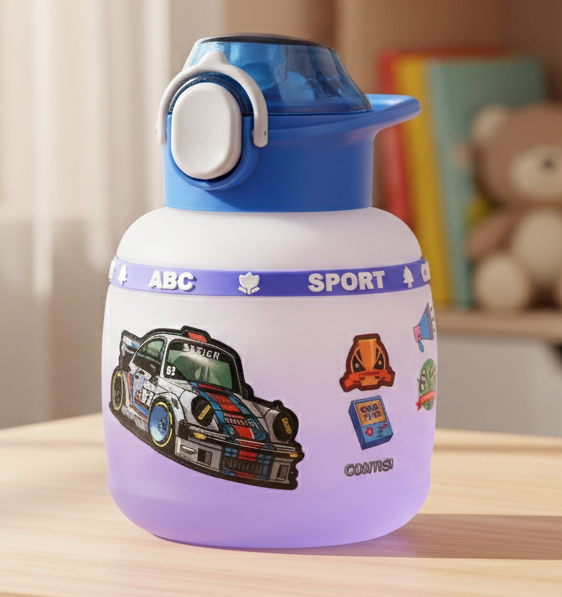 Kids DIY Bottle- 600 ml (White Purple)