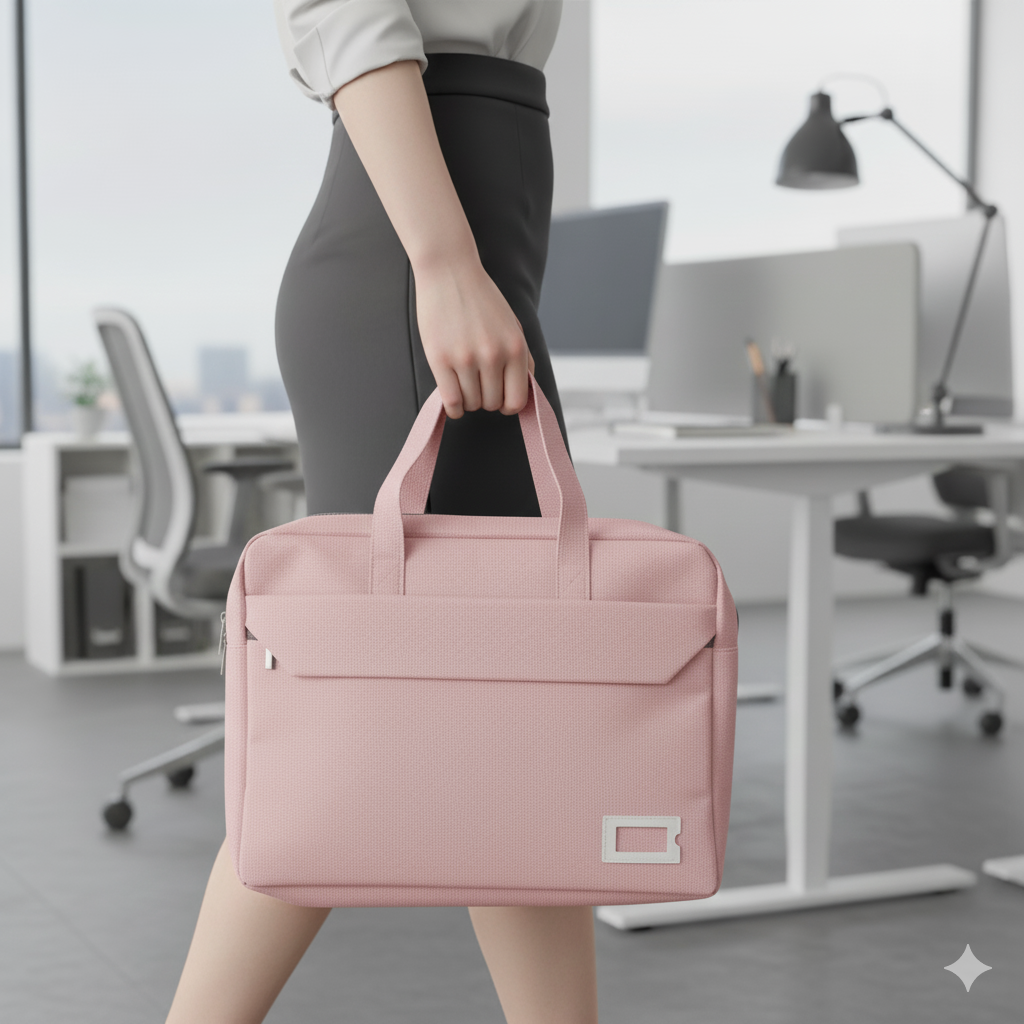 Trendy Light Pink Laptop Bag